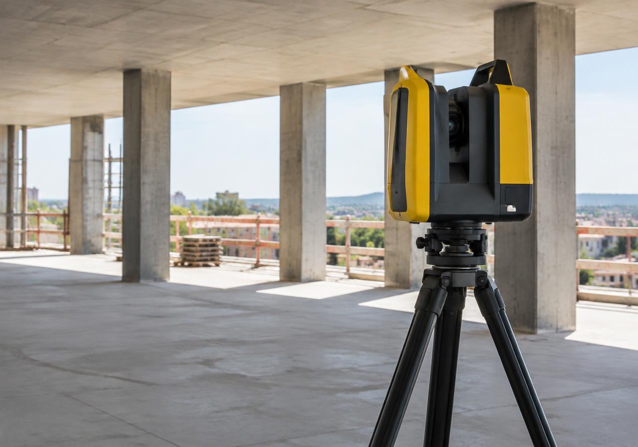 Equipamento de escaneamento a laser em operação